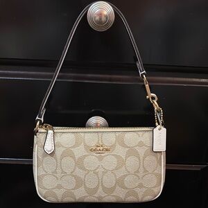 Coach Cream Clutch with Signature Monogram